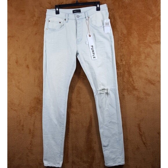 PURPLE BRAND Mens Jeans Size 31 Light Wash Skinny P001 Slim Fit Low Rise $295